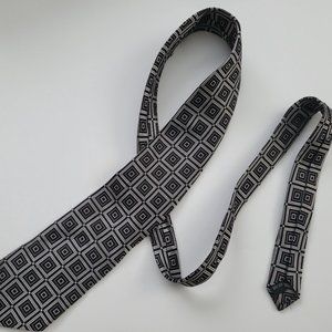 Black/Silver Square pattern Tie